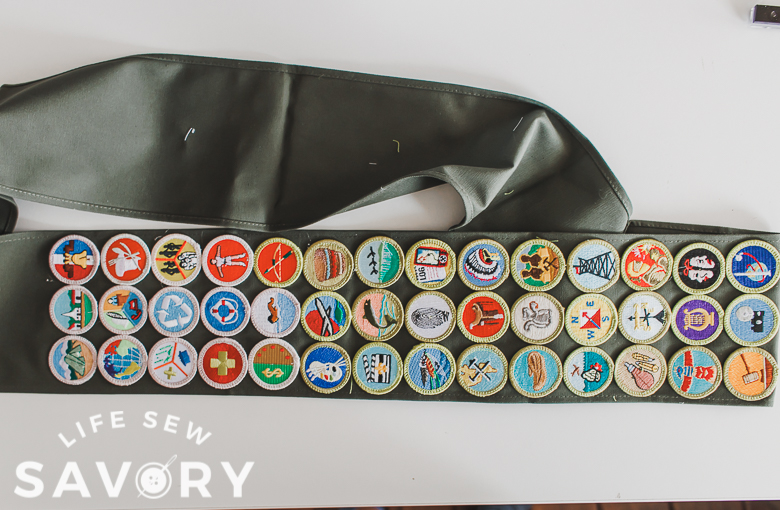 how to sew merit badges on scout sash
