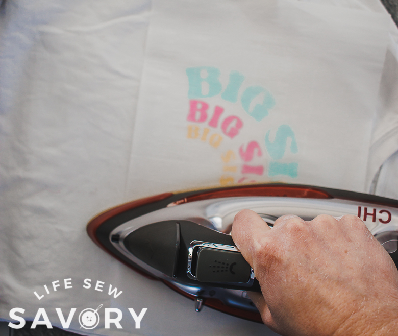 press heat vinyl on layer by layer