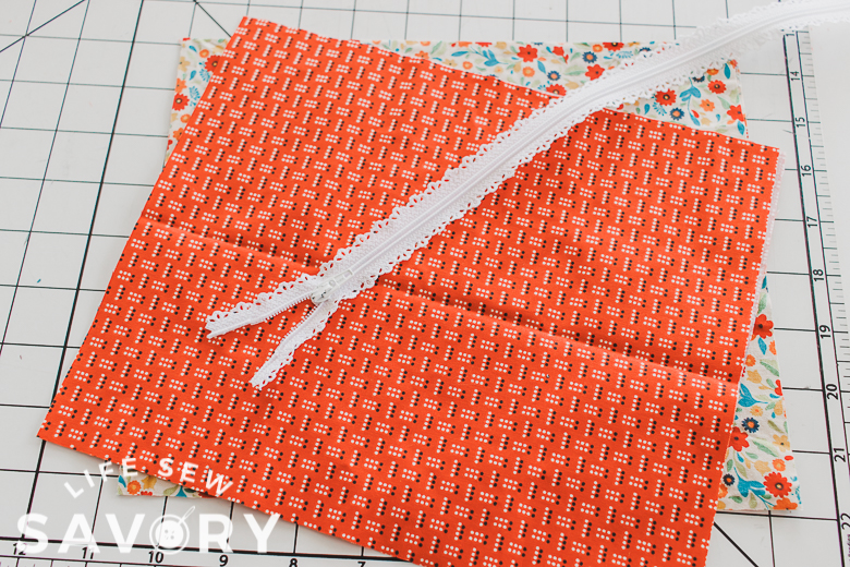 pouch supplies fabric and zipper