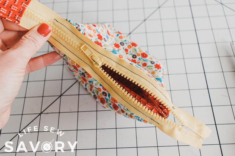 sew other side of exposed zipper