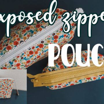 zipper pouch with exposed zipper