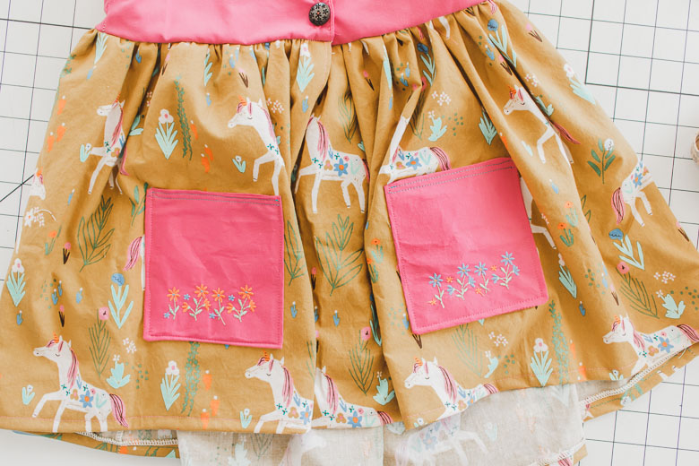add pockets to skirt or top