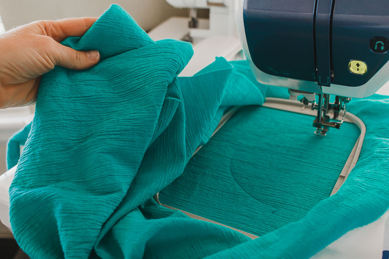 move fabric from machine
