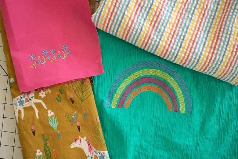 matching/coordinating embroidery and fabric