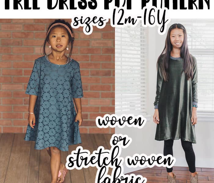 Check out this free dress sewing pattern for girls. The free pattern can be made with or without sleeves and in a dress or tunic length.