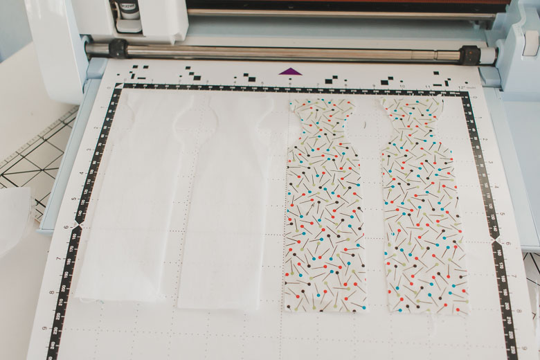 cut fabric and layers of interfacing