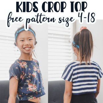 cute crop top for kids with free sewing pattern
