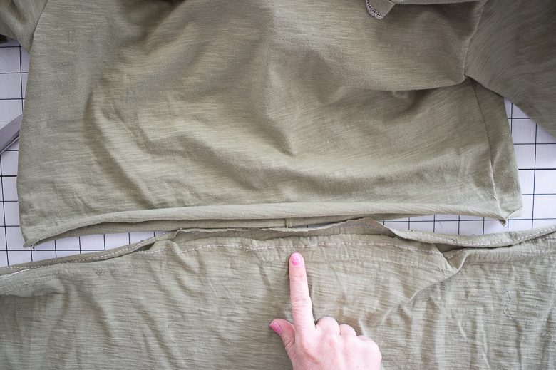 run a gathering stitch along top of skirt