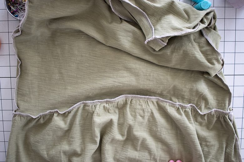 sew with serger or knit stitch