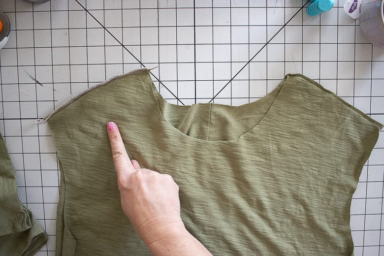 sew one shoulder