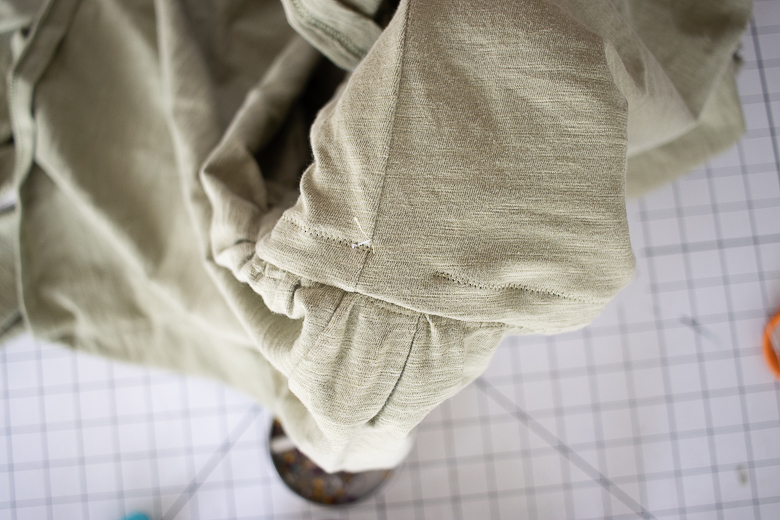 leave opening to thread elastic