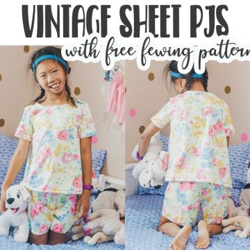 sewing pjs with vintage sheets