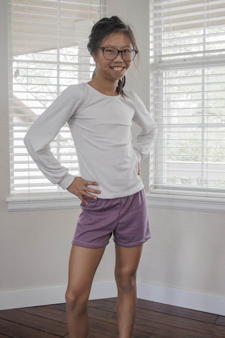 simple knit shorts free sewing pattern and tutorial