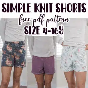 simple knit shorts sewing pattern and tutorial