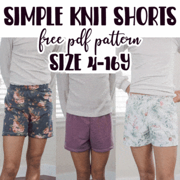 simple knit shorts sewing pattern and tutorial