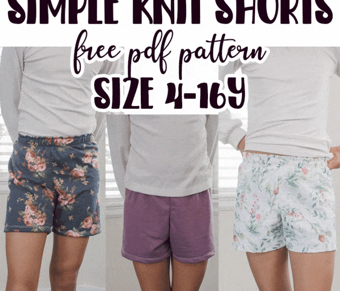 simple knit shorts sewing pattern and tutorial