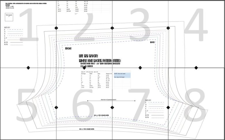 knit shorts layout guide
