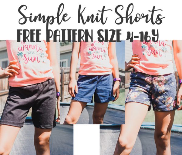 simple knit shorts free pattern and tutorial