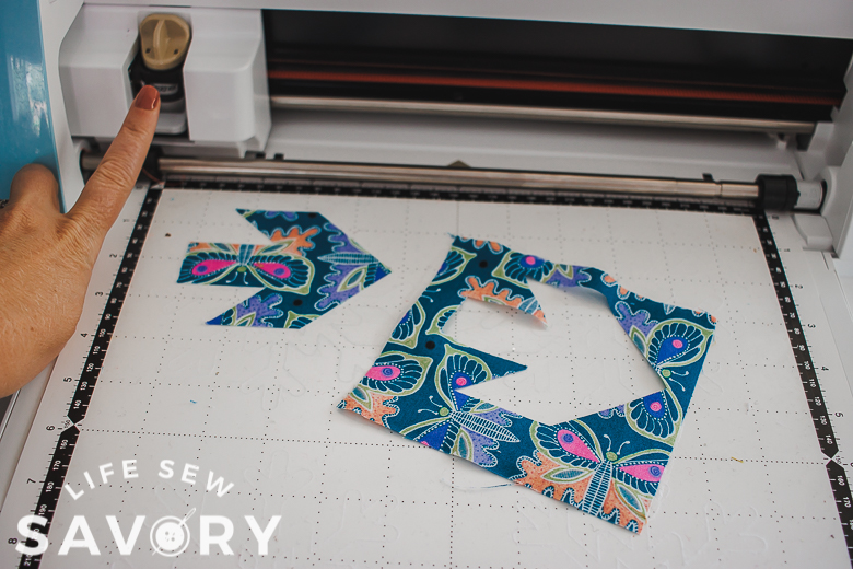 cut fabric with backing