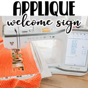 Applique fall welcome sign on your embroidery machine with puff foam