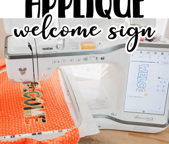 Applique fall welcome sign on your embroidery machine with puff foam