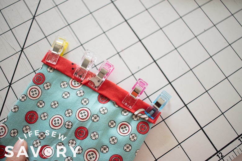 clip fabric over to sew again