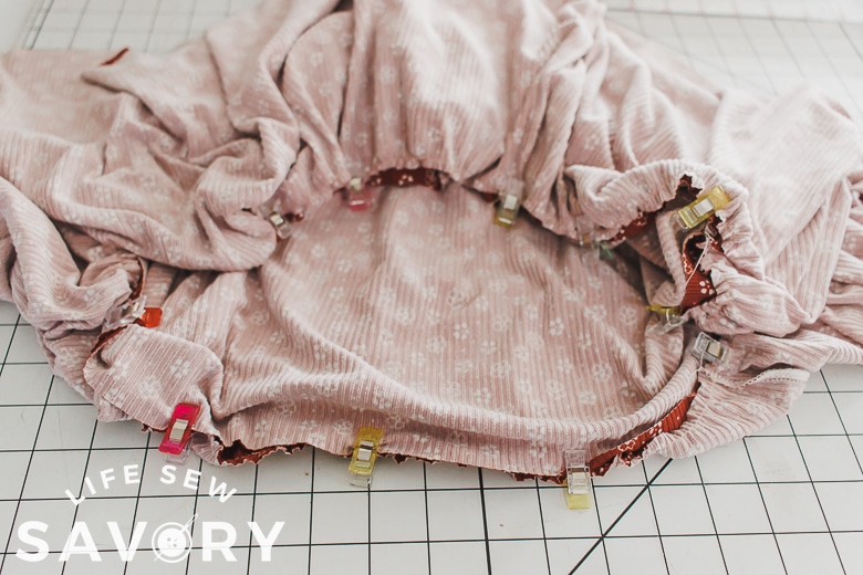 pin next layer together and sew