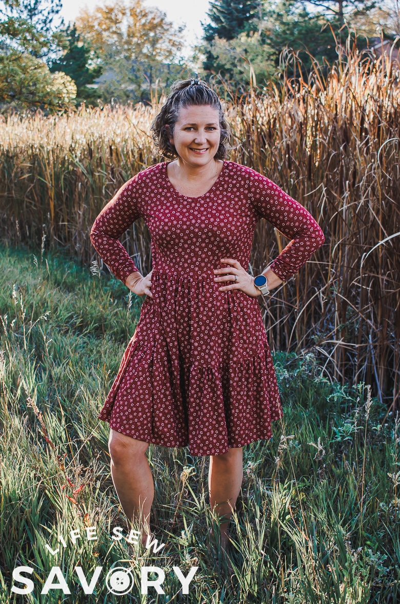 fall dress with rib knit sewing tutorial