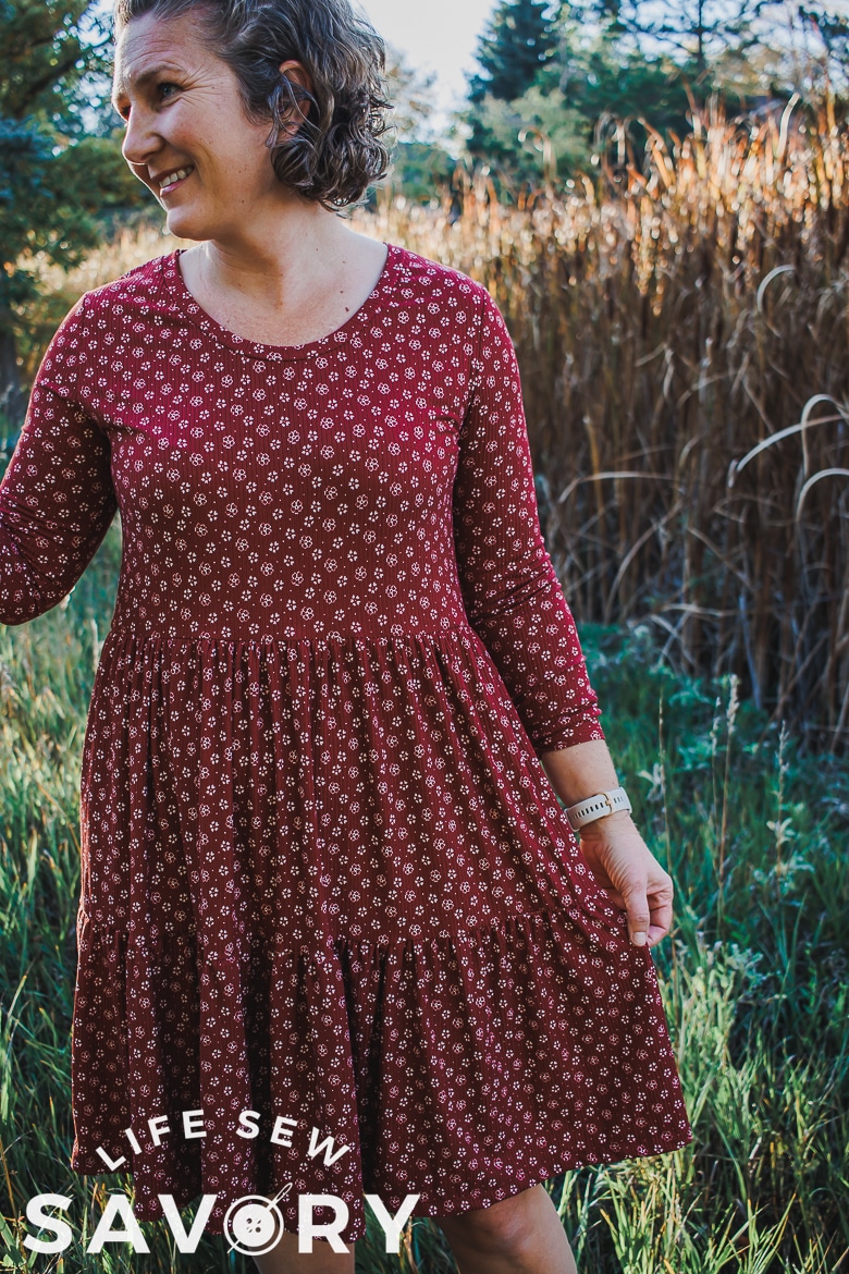 sew a fall dress from a t-shirt pattern