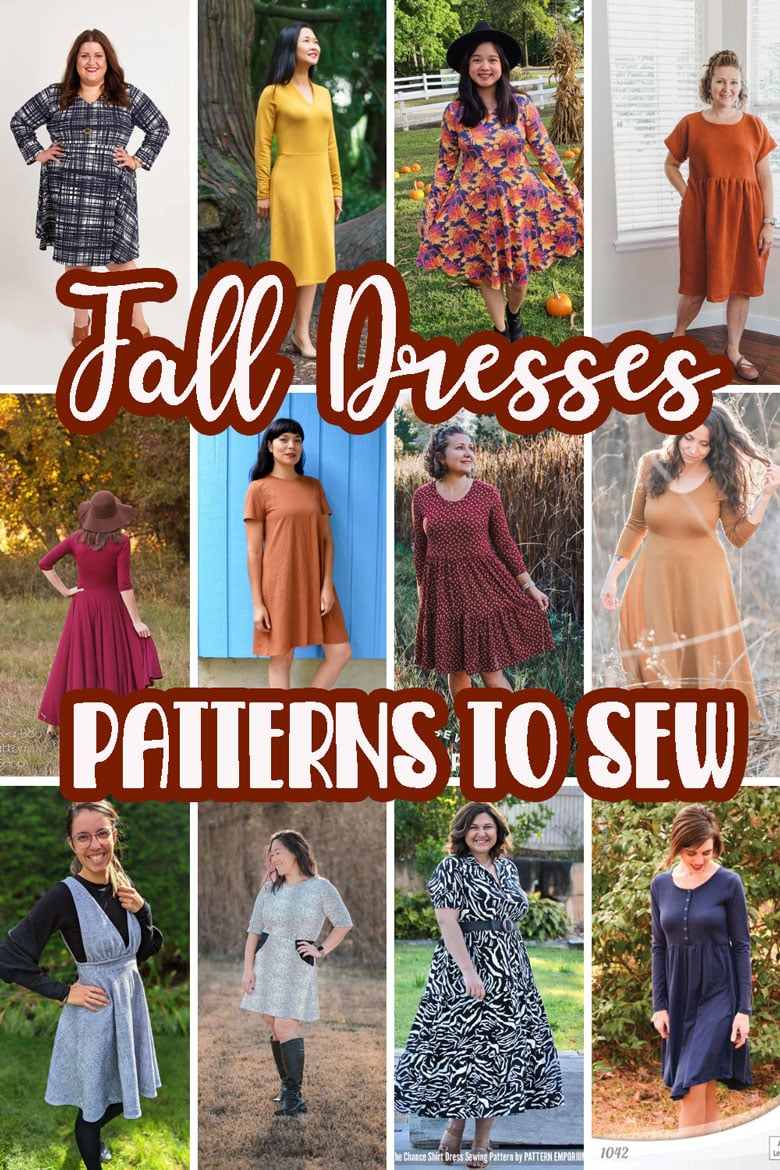 list of more than 25 fall dresses to sew for fall pdf sewing patterns