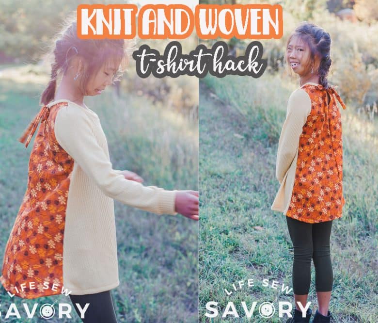 tshirt hack for woven back shirt