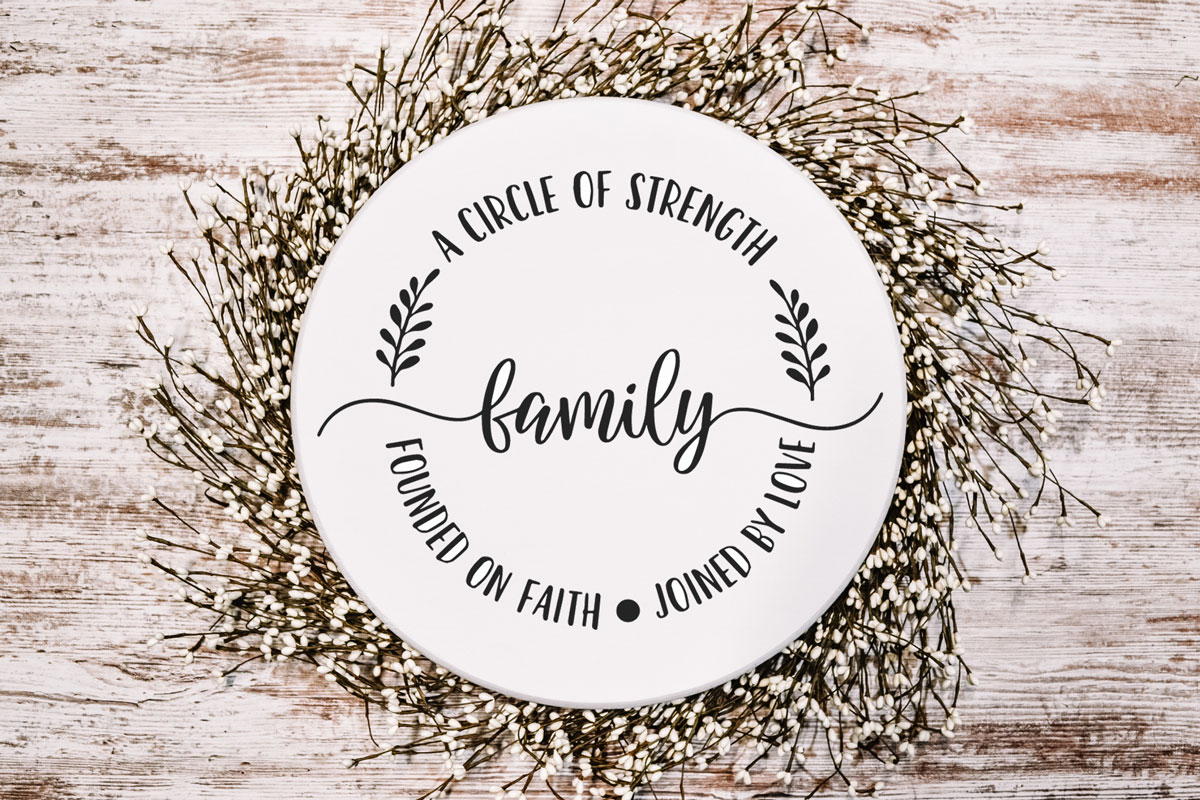 family themed circle svg file