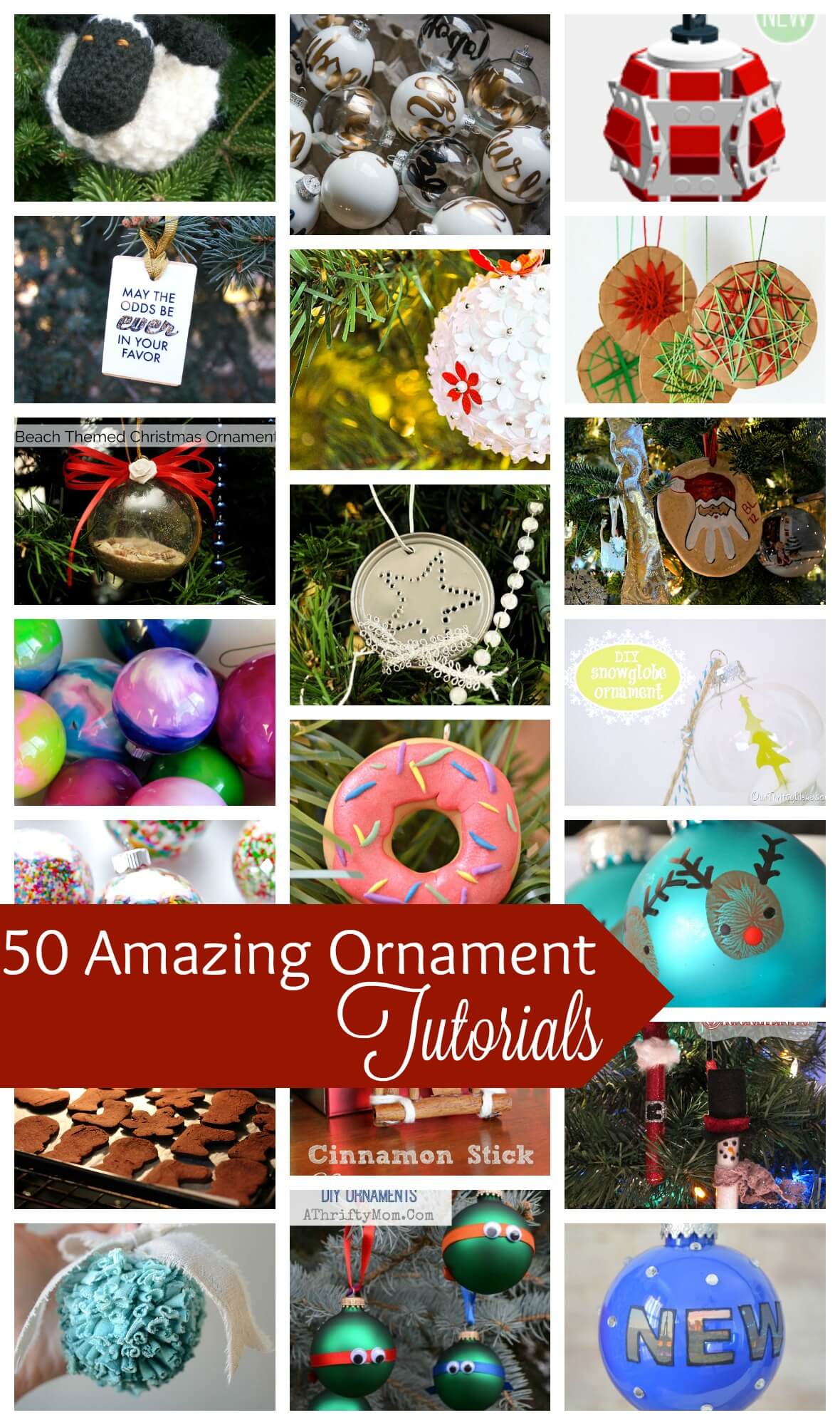 Check out this huge list of more than 50 DIY ornament tutorials. Find ornaments to make for every kind of craft you want to try and create. Every crafter can find a fun diy ornament tutorial from this list.