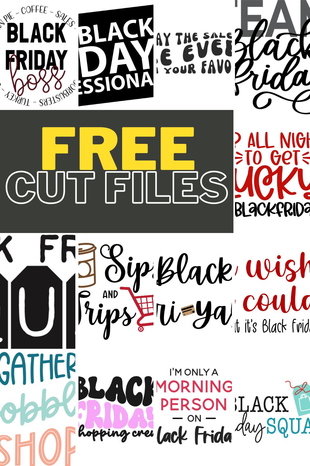 Check out a great list of free black Friday/shopping themed free cut files. Time to make something cute before the biggest shopping day. Easy to use free svg files for shopping.