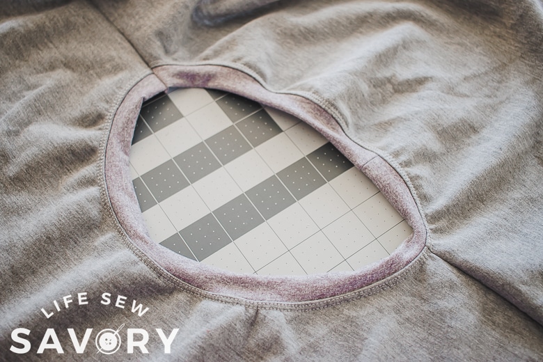 topstitch and sew shoulder