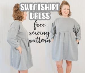 free sweatshirt dress sewing pattern and tutorial