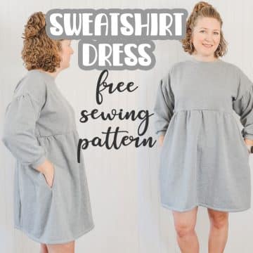 free sweatshirt dress sewing pattern and tutorial