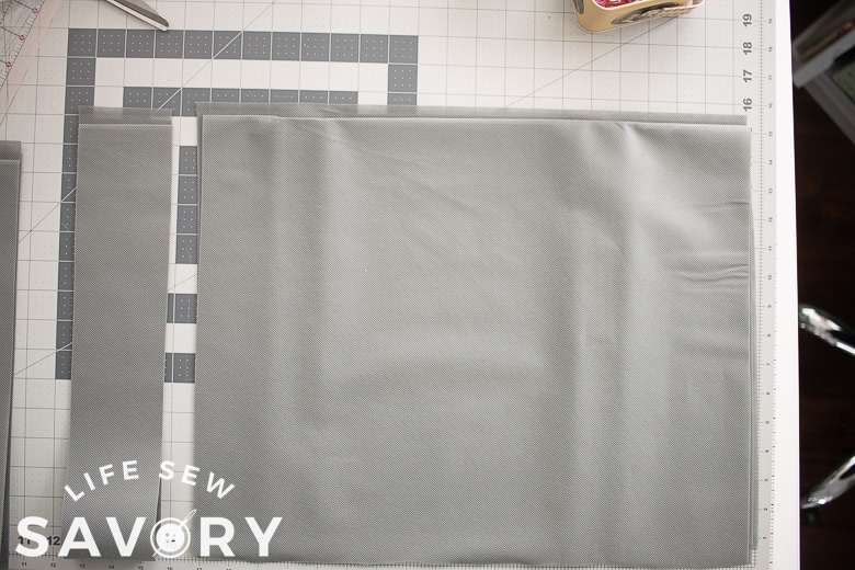 cut bag to size and cut straps