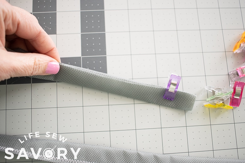 fold straps and sew