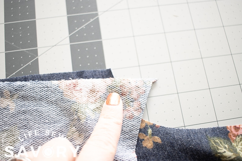 place sleeve top on shoulder