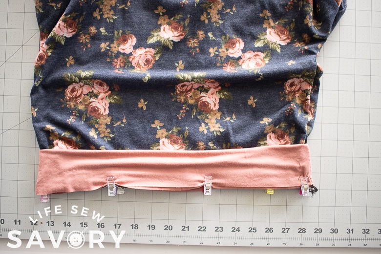 sew bottom band to shirt.