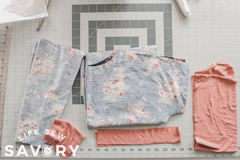 all cut sweatshirt pieces