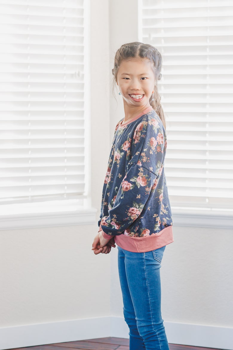 sew a cozy, easy sweatshirt with a free sewing pattern and tutorial