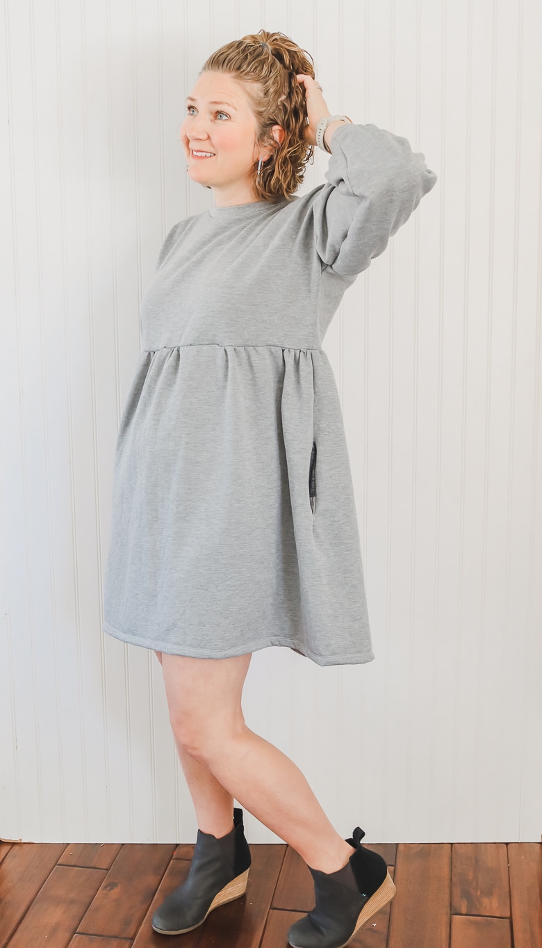 how to sew a sweatshirt dress