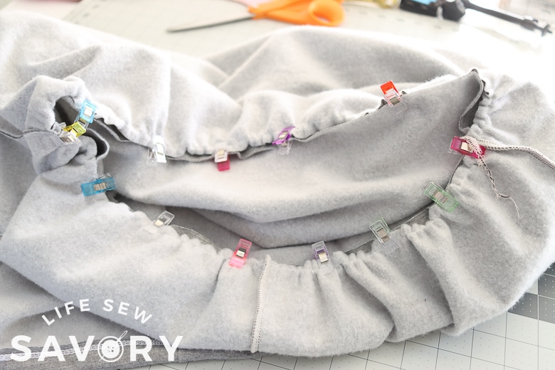 sew skirt and top together
