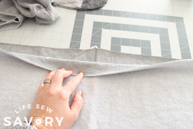 sew up back seam of skirt