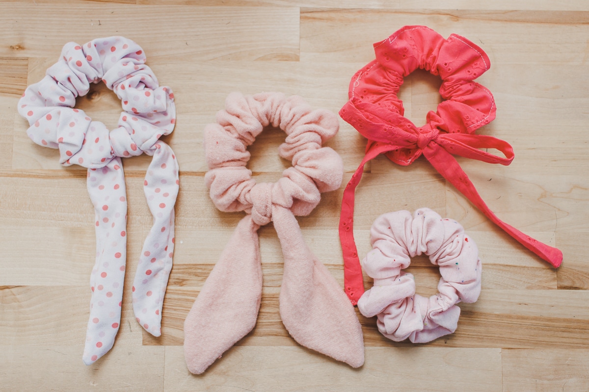 four different ways to sew a scrunchie