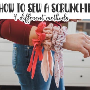 how to sew a scrunchie four different ways with free template