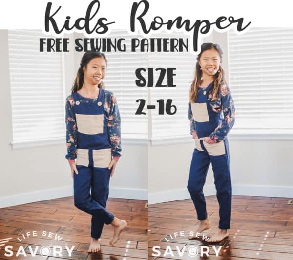 kids romper free sewing pattern