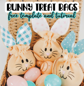 sew up some Easter bunny cinch bags for a cute treat holder. This bunny cinch bag sewing pattern is easy to sew and so cute to make. Sew up a whole bunch to hand out this Easter.